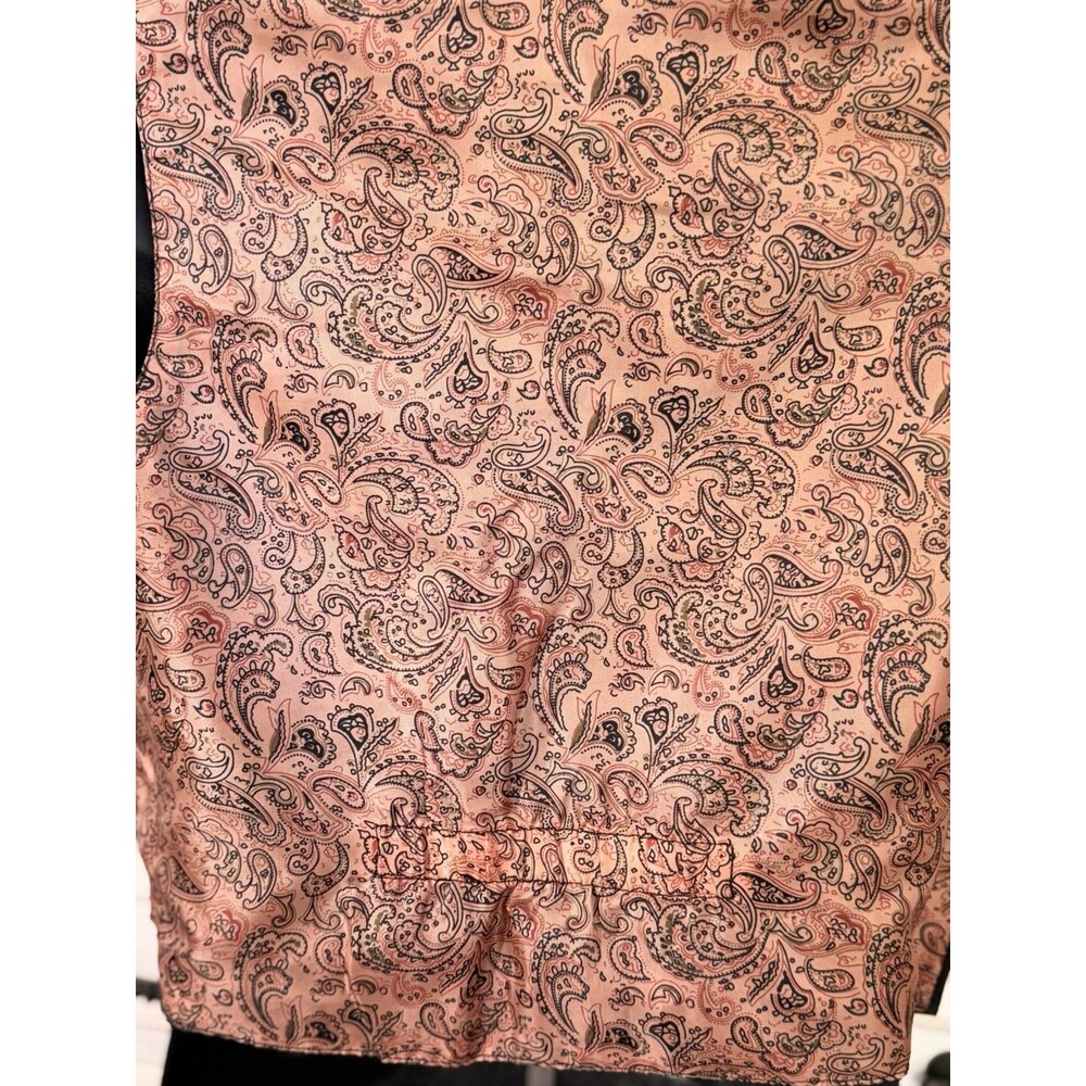 Vintage Arizona Black Sued & Paisley Western Style Vest SZ L - Picture 3 of 4